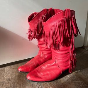 Western red boots vintage